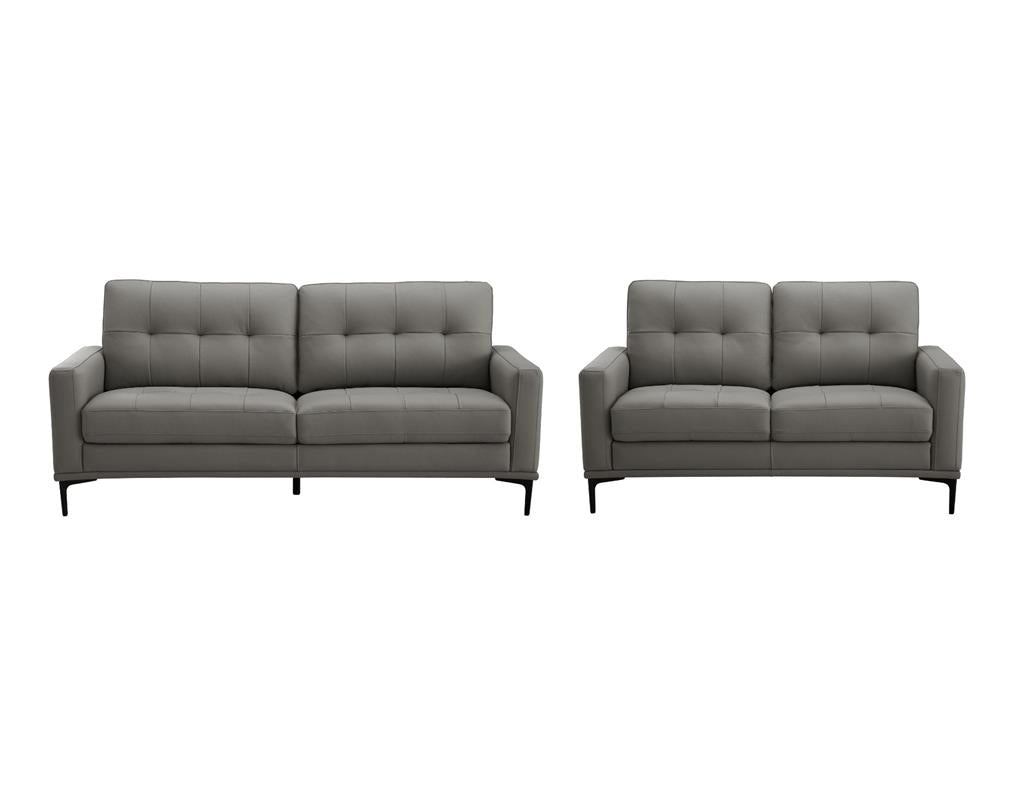 Emerson Leather 3 + 2 Seater Sofa Set - Taupe