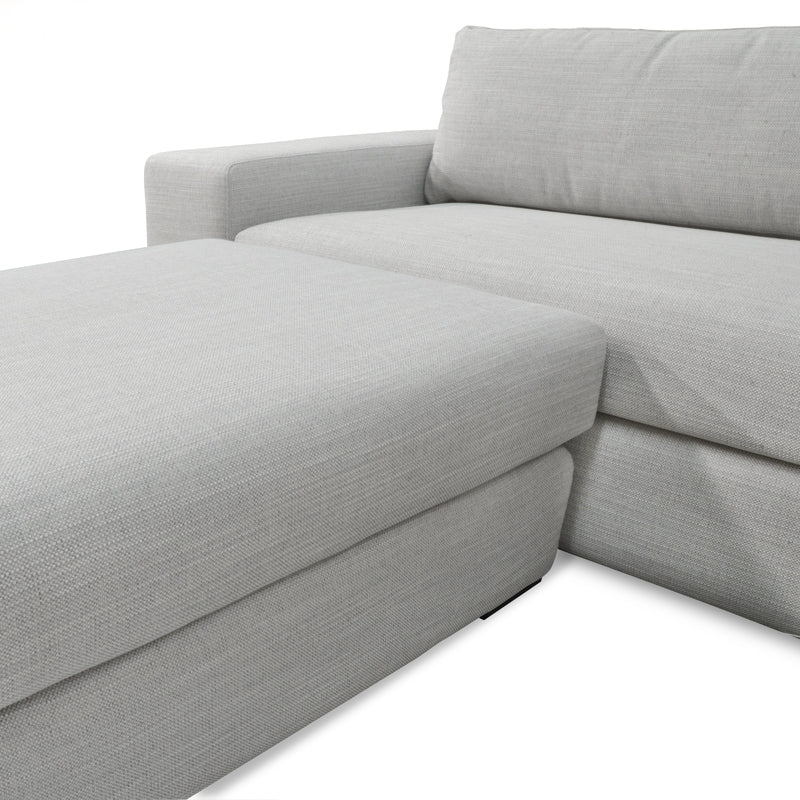 3 Seater Sofa With Chaise - Light Texture Grey