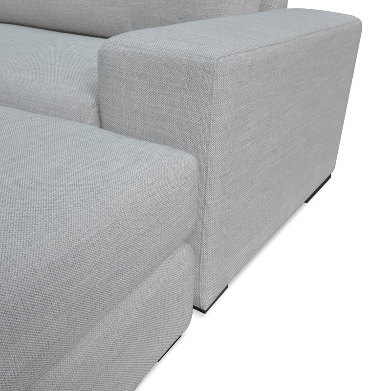 3 Seater Sofa With Chaise - Light Texture Grey