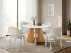 Corvina Round Ceramic Dining Set with 4 Stone Chairs