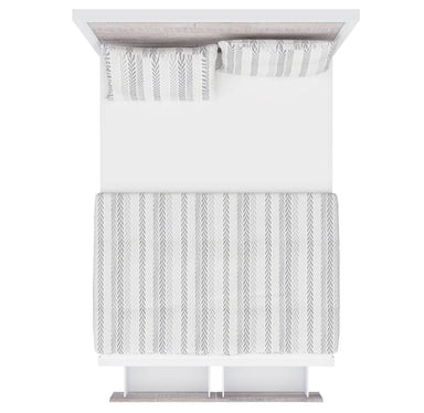 Nassau Coastal Pine King Bed with Drawers - White Wash