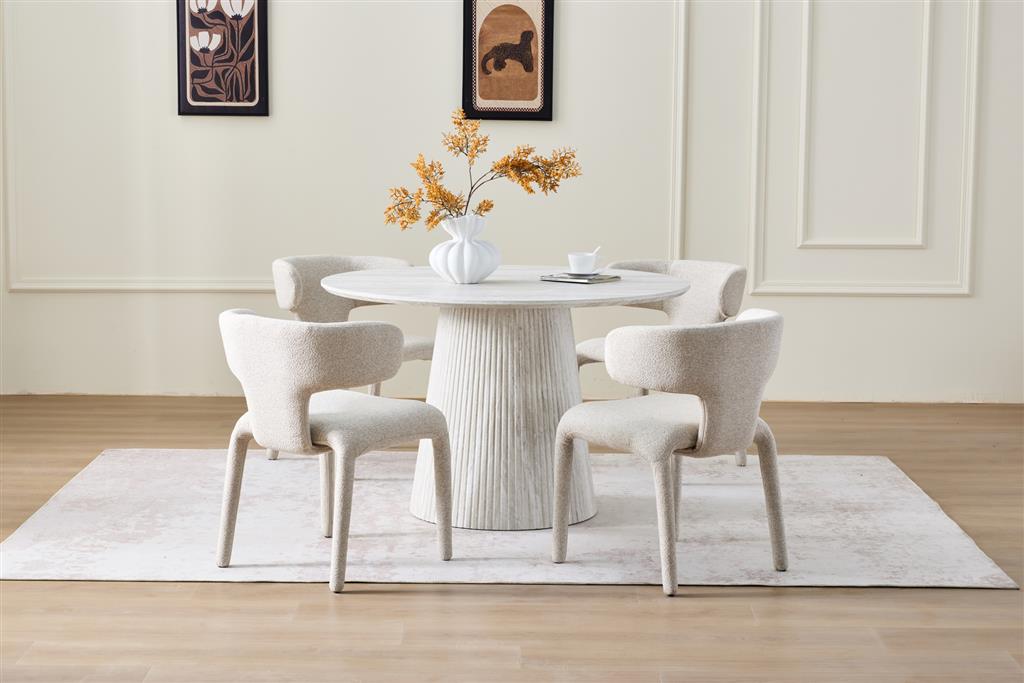 Halcyon 5 Piece Round Dining Set - Ivory