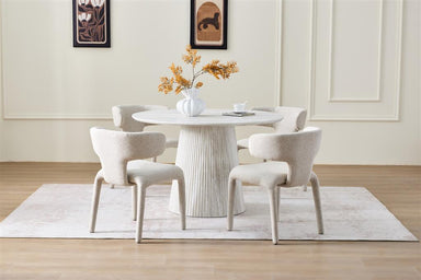 Halcyon 5 Piece Round Dining Set - Ivory