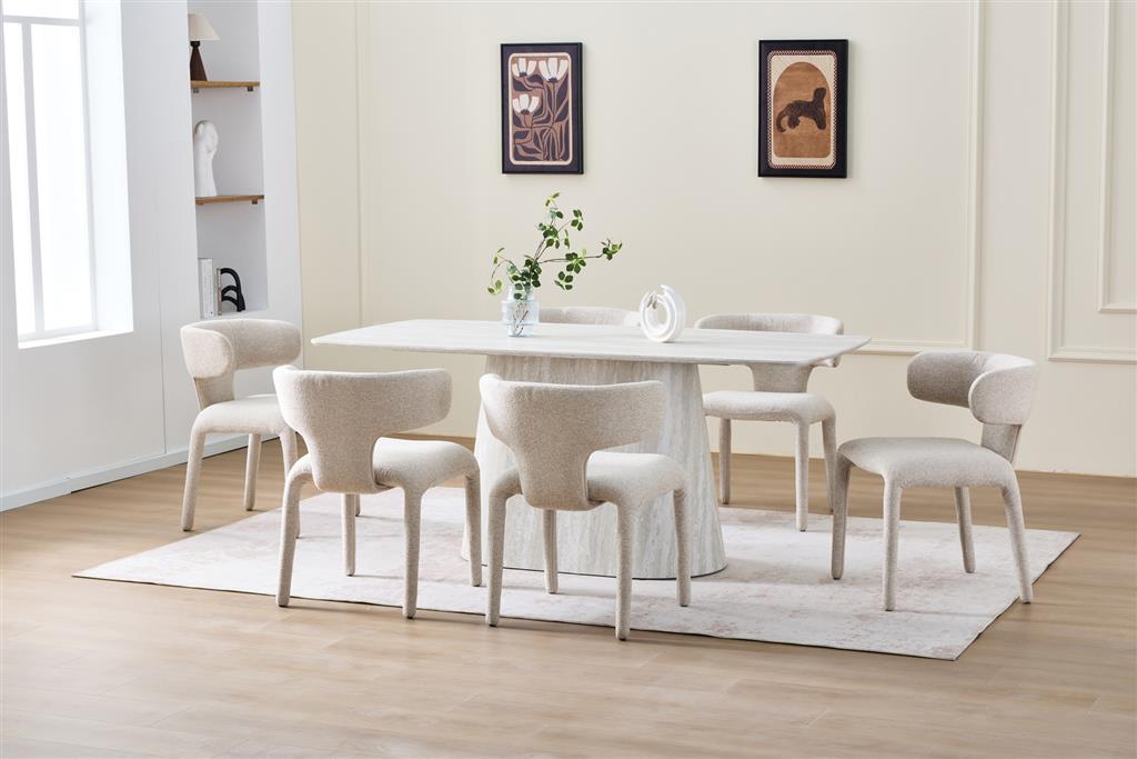 Halcyon 7 Piece Dining Set - Ivory