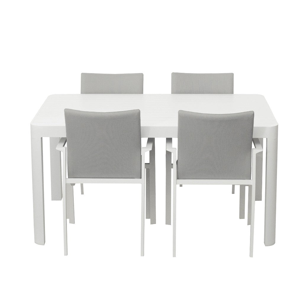 Corfu Outdoor 5 Piece Extension Dining Set - White