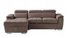 Carina 2 Seater Sofa Bed with Left Chaise - Mushroom