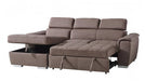 Carina 2 Seater Sofa Bed with Left Chaise - Mushroom