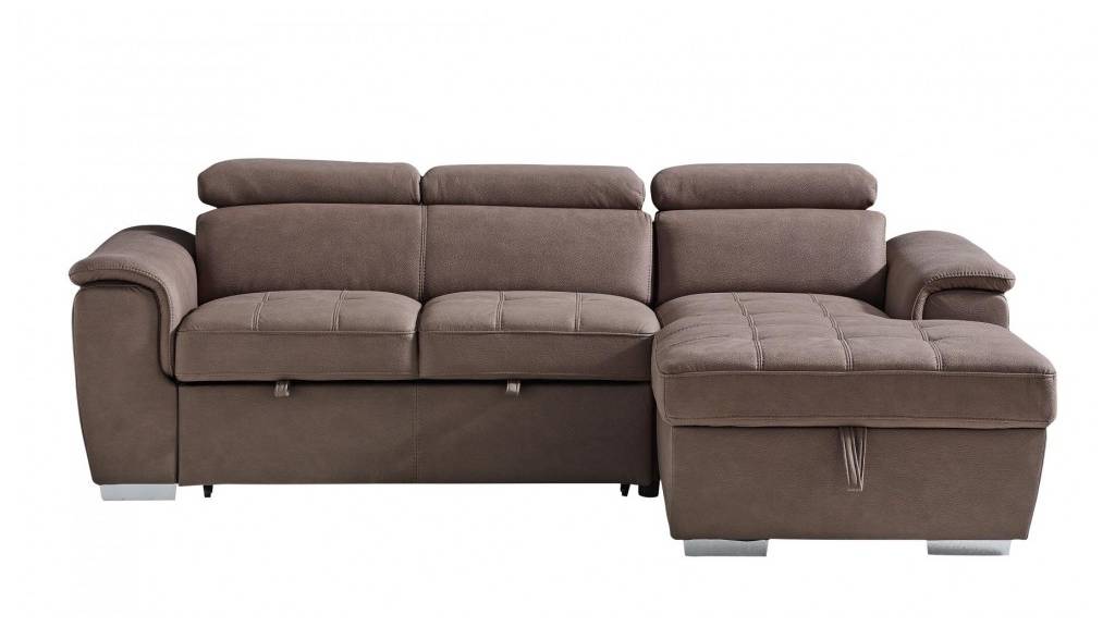 Carina 2 Seater Sofa Bed with Right Chaise - Mushroom