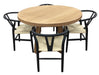 Arden 120cm Round Dining Set with 4 Chairs - Black