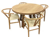 Arden 120cm Round Dining Set with 4 Chairs - Natural