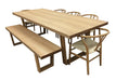 Arden 240cm Dining Set with 5 Chairs & Bench - Natural
