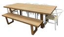Arden 240cm Dining Set with 5 Chairs & Bench - White