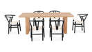 Arden 210cm Dining Set with 6 Chairs - Black