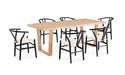 Arden 210cm Dining Set with 6 Chairs - Black
