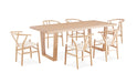 Arden 210cm Dining Set with 6 Chairs - Natural
