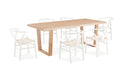 Arden 210cm Dining Set with 6 Chairs - White