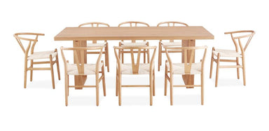 Arden 240cm Dining Set with 8 Chairs - Natural