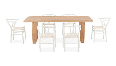 Arden 240cm Dining Set with 8 Chairs - White