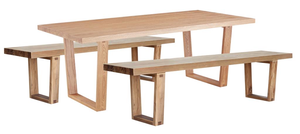 Arden 240cm Dining Table with 2 Benches - Natural