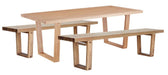 Arden 240cm Dining Table with 2 Benches - Natural