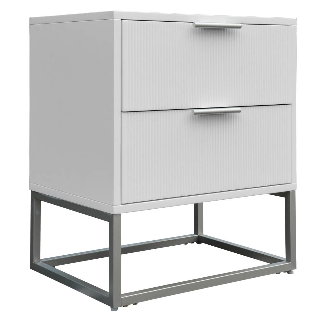 Larkspur Fluted 2 Drawer Bedside Table