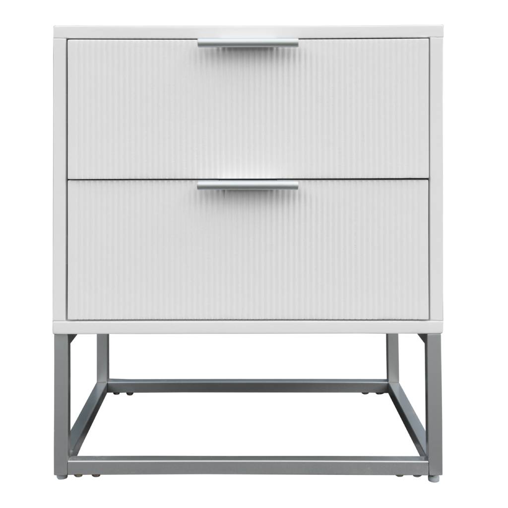 Larkspur Fluted 2 Drawer Bedside Table