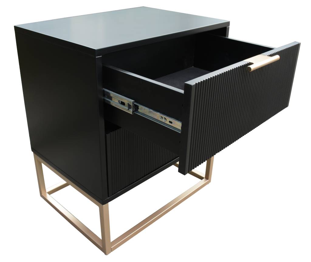 Larkspur Fluted 2 Drawer Bedside Table
