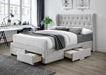 Celeste Low Profile Fabric Queen Bed - Stone