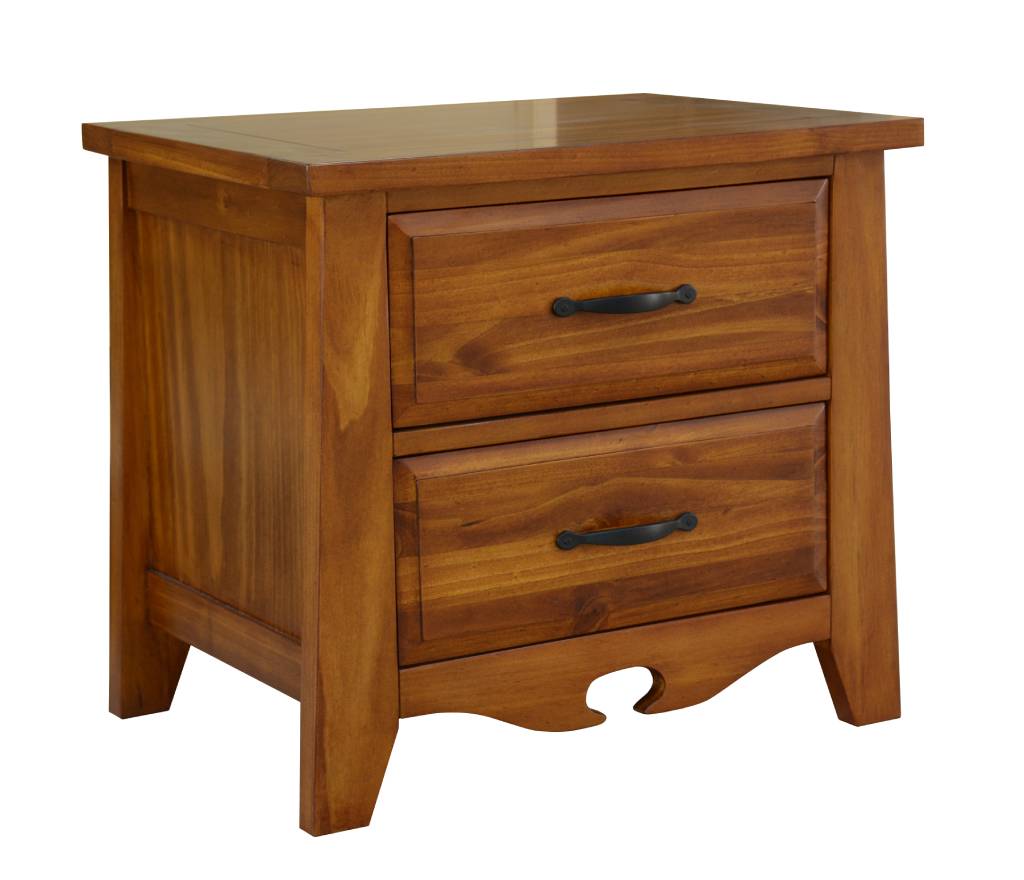 Fairhaven Pine Bedside Table - Blackwood
