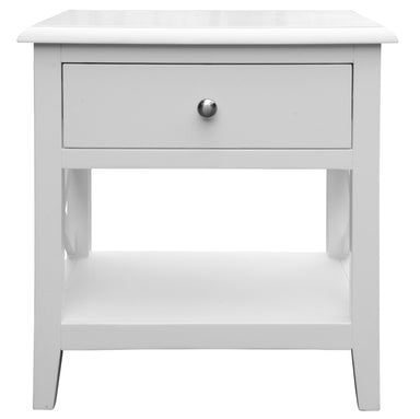 Hampton 1 Drawer Bedside Table - White