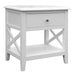 Hampton 1 Drawer Bedside Table - White