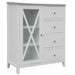 Hampton 4 Drawer Tallboy with Glass Door - White