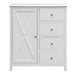Hampton 4 Drawer Tallboy with Timber Door - White