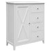 Hampton 4 Drawer Tallboy with Timber Door - White