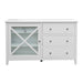 Hampton 5 Drawer Dresser with Glass Door - White