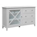 Hampton 5 Drawer Dresser with Glass Door - White