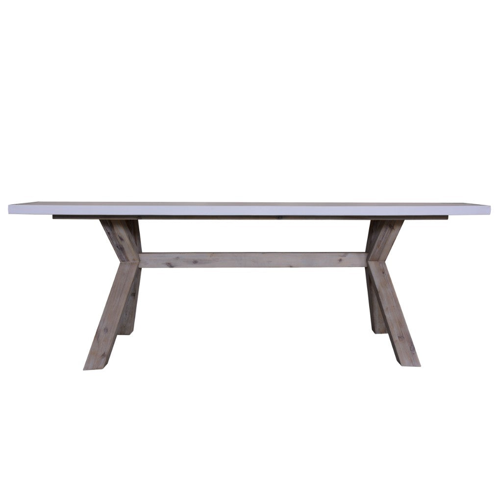 Concord Concrete Top Dining Table 180cm - White Top