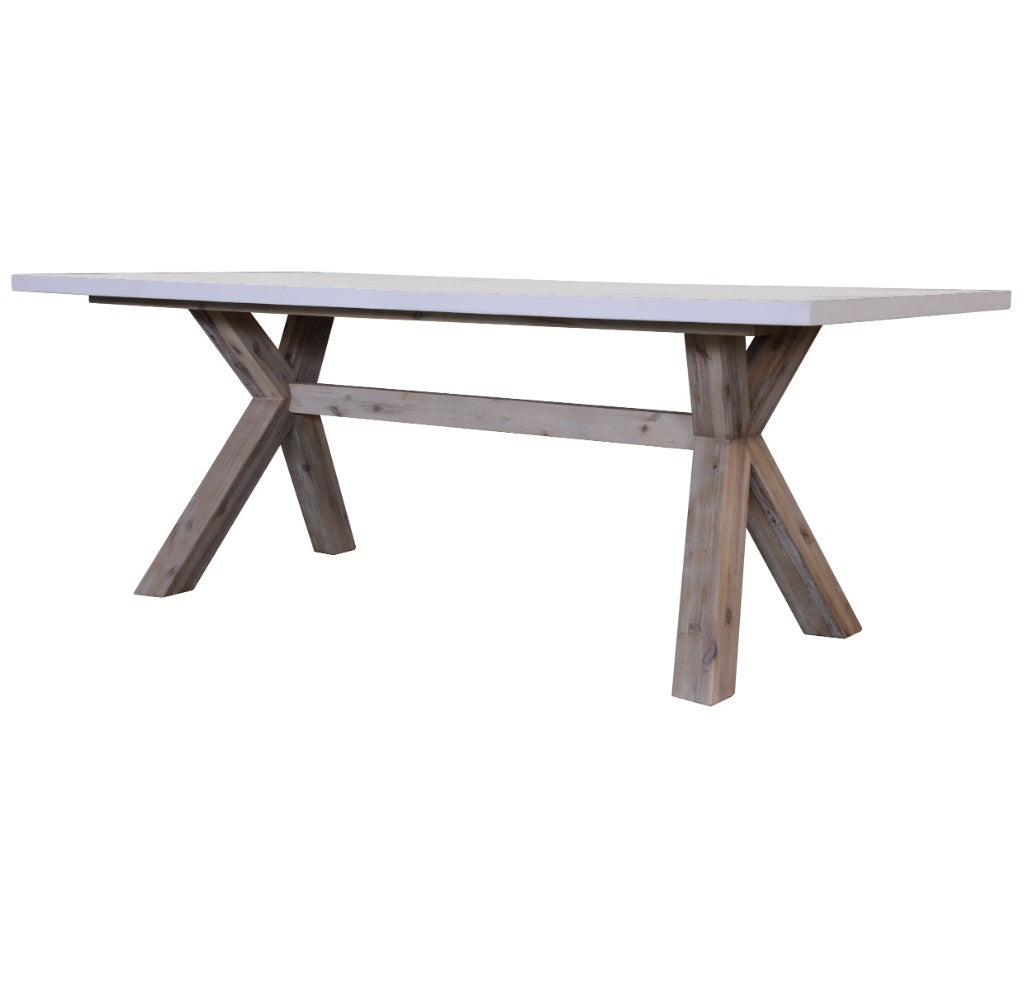 Concord Concrete Top Dining Table 180cm - White Top