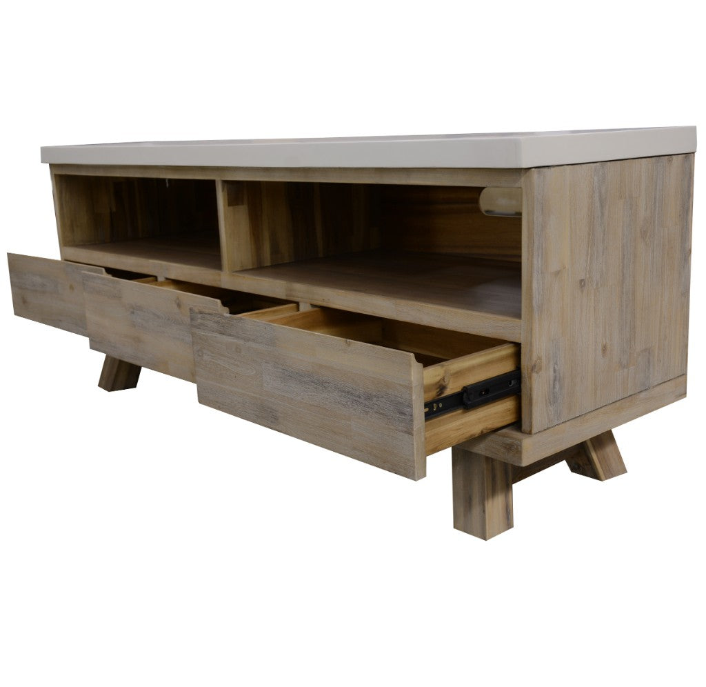 Concord 3 Drawer TV Unit - White Top