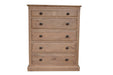 Provence 5 Drawer Tallboy - Natural