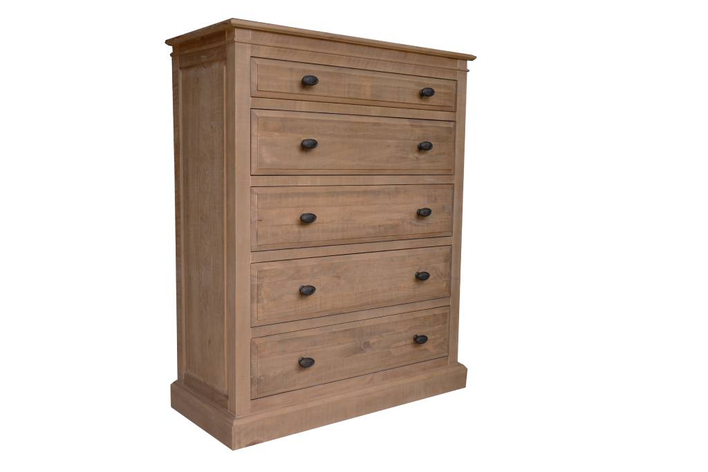 Provence 5 Drawer Tallboy - Natural