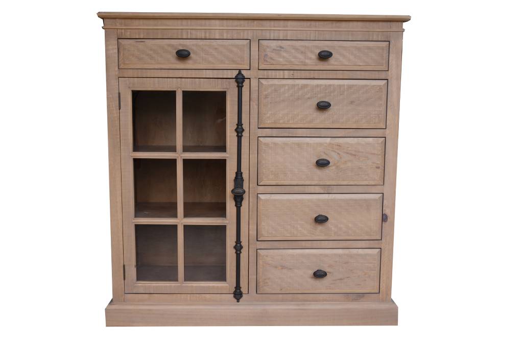 Provence 6 Drawer 1 Door Tallboy - Natural