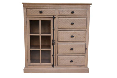 Provence 6 Drawer 1 Door Tallboy - Natural