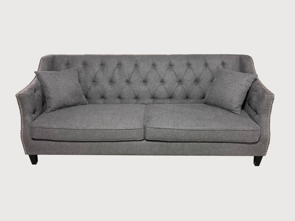 Stowe Quilted 3 Seater Sofa - Pewter
