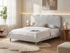 Alessia Wave Headboard Fabric Queen Bed - Natural