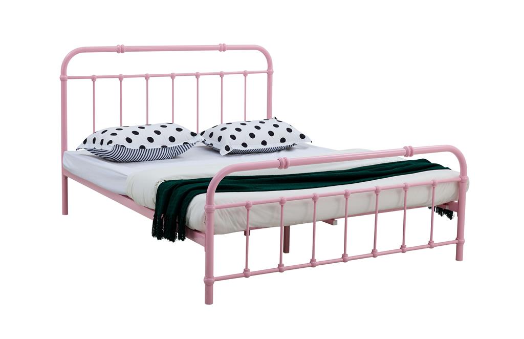 Rosie Metal Double Bed Frame - Pink