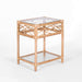 Cabana Rattan Bedside Table with Glass Top