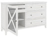 Crestwood 5 Drawer Dresser with Glass Door - White Wash
