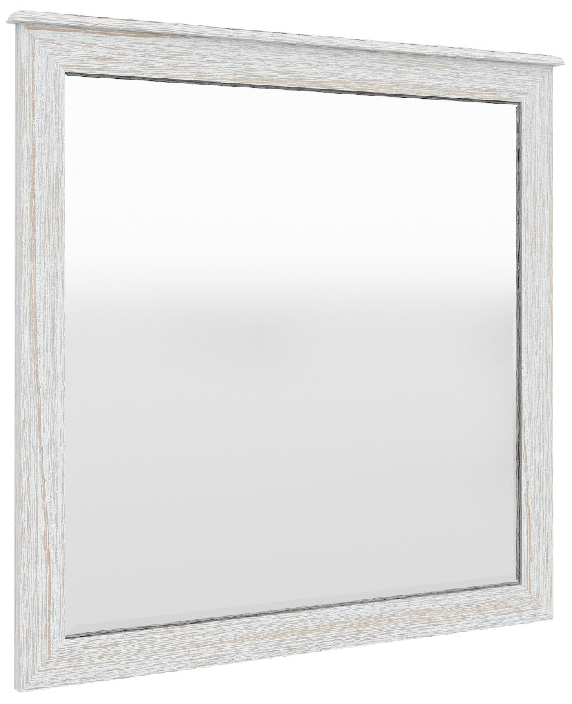 Crestwood Square Wall Mirror 100cm - White Wash