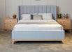 Marlowe Channelled Wing Double Bed - Light Grey
